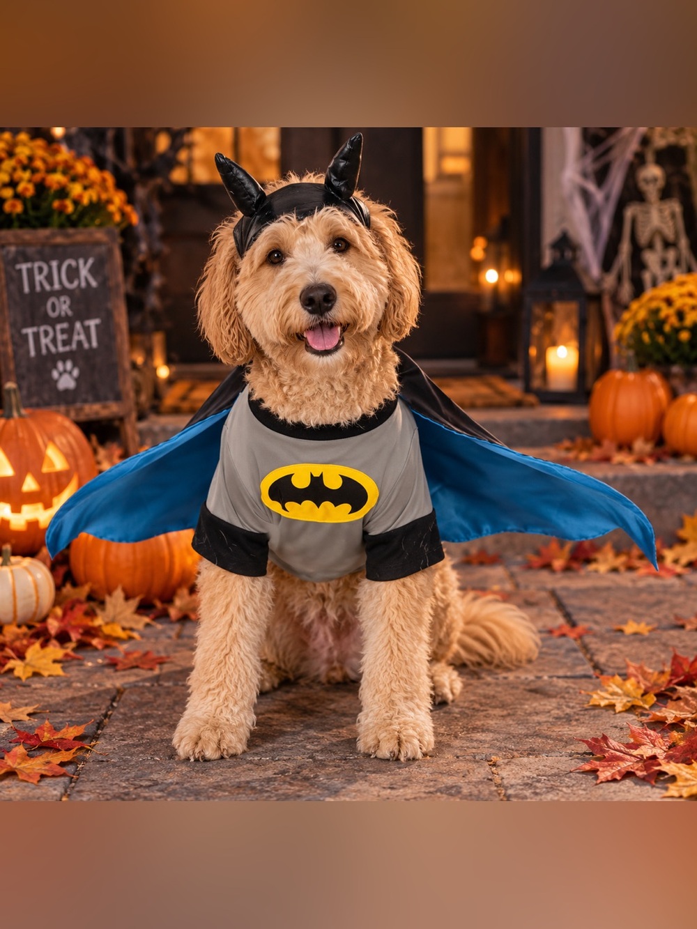 NWOT DC Comics Superheroes: Batman Pet Costume Dog Halloween Costume Size Large